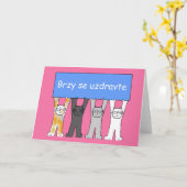 Cat's uit Tsjechië krijgen snel weer Cartoon Kaart (Gele Bloem)