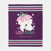 Cats Under Flower Umbrella Custom Little Sister Fleece Deken (Voorkant)