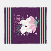 Cats Under Flower Umbrella Custom Little Sister Fleece Deken (Voorkant (Horizontaal))