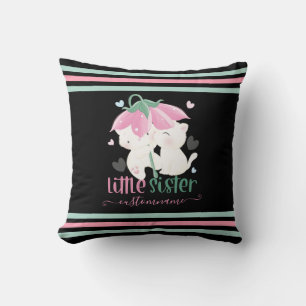 Cats Under Flower Umbrella Custom Little Sister Kussen
