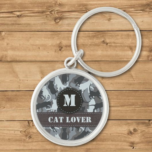 Cats Urban Camouflage Monogram Sleutelhanger