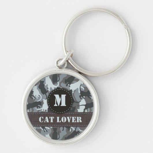 Cats Urban Camouflage Monogram Sleutelhanger (Voorkant)