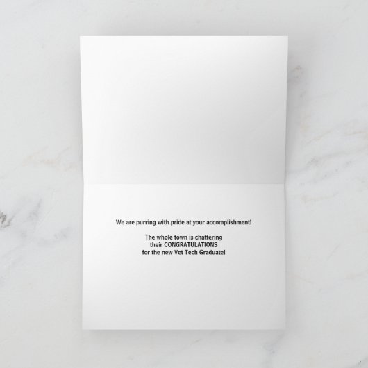 CATS Vet Tech RVT Afstuderen Gefeliciteerd Kaart (Binnen)