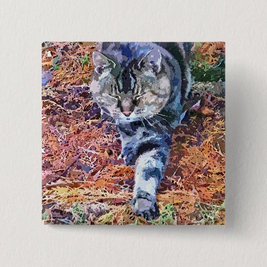 CATS VIERKANTE BUTTON 5,1 CM (Voorkant)