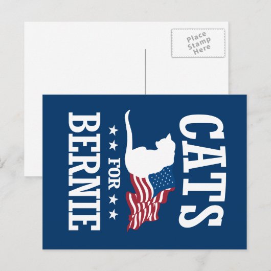CATS VOOR BERNIE SANDERS BRIEFKAART (Voorkant / Achterkant)