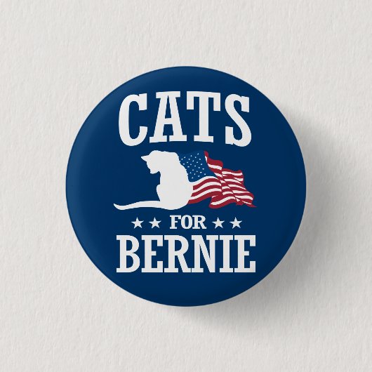 CATS VOOR BERNIE SANDERS RONDE BUTTON 3,2 CM (Voorkant)