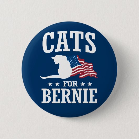 CATS VOOR BERNIE SANDERS RONDE BUTTON 5,7 CM (Voorkant)