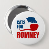 CATS VOOR ROMNEY.png Ronde Button 4,0 Cm (Voorkant /achterkant)