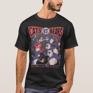 Cats vs Beren Ninja Fight Fun Battle by Tobe Fonse T-shirt