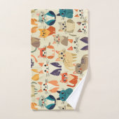 Cats Waterverf Aangepast patroon Bad Handdoek (Handdoek)