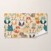 Cats Waterverf Aangepast patroon Bad Handdoek (Handdoek)