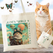 Cats Wereld Avontuur Steampunk Hete Luchtballon Tote Bag