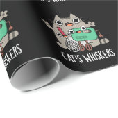 Cat's Whiskers Funny Baking Pun Dark BG Cadeaupapier (Rol Hoek)