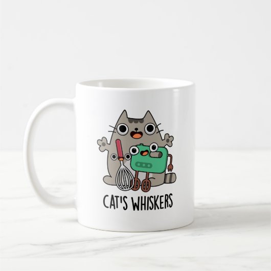 Cat's Whiskers Funny Baking Pun Koffiemok (Links)
