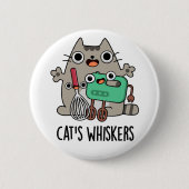 Cat's Whiskers Funny Baking Pun Ronde Button 5,7 Cm (Voorkant)