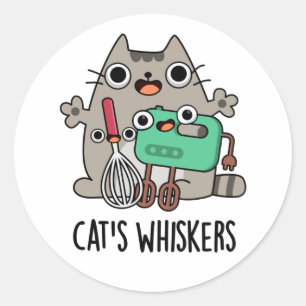 Cat's Whiskers Funny Baking Pun Ronde Sticker