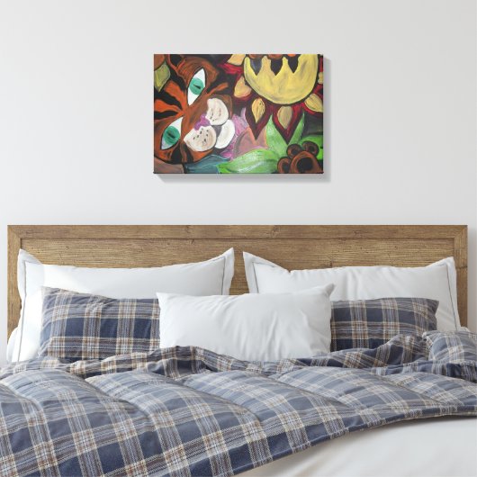 Cat's Wild Garden Canvas Afdruk (Insitu (Slaapkamer))