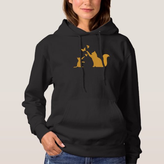Cats With Butterflies Cat I Cute Cats Hoodie (Voorkant)
