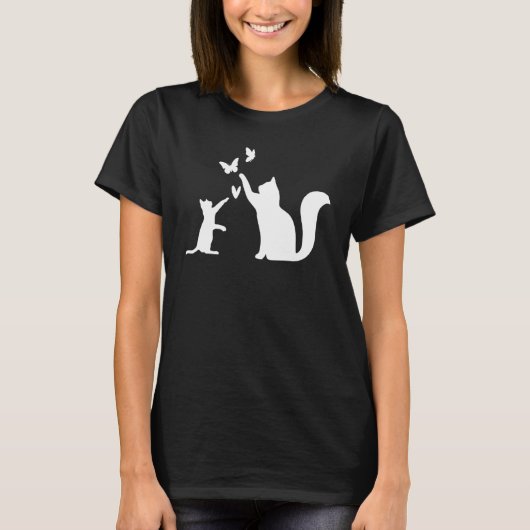 Cats With Butterflies  Cat Owner Cat   Cute Cats T-shirt (Voorkant)