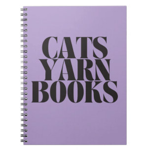 Cats Yarn Books Paarse Spiraal Notebook Notitieboek