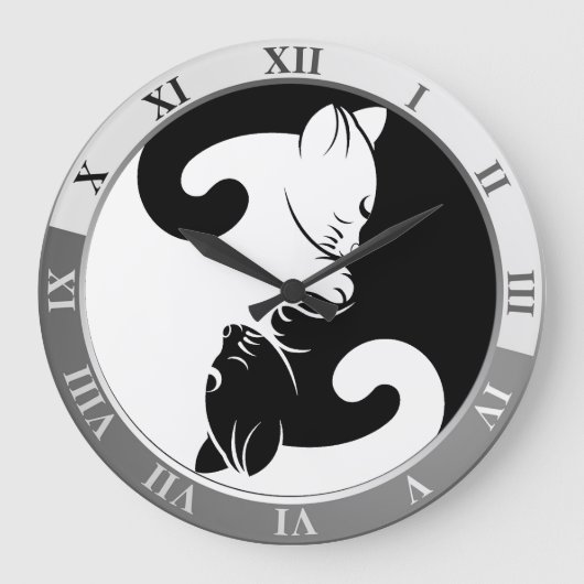 Cats yin yang grote klok (Voorkant)