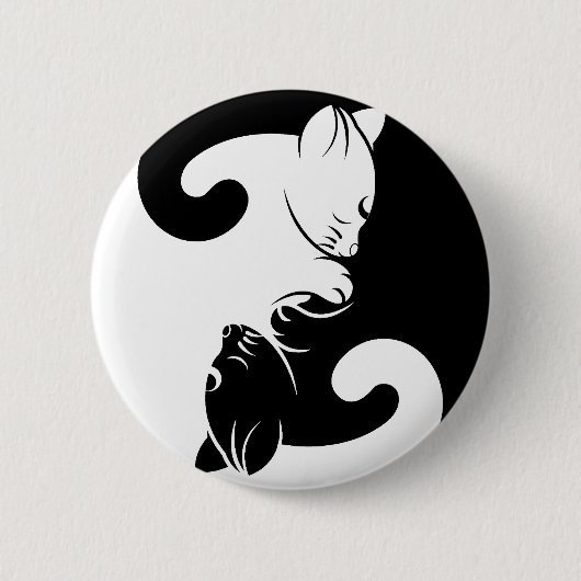 Cats yin yang ronde button 5,7 cm (Voorkant)