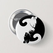 Cats yin yang ronde button 5,7 cm (Voorkant /achterkant)