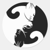 Cats yin yang ronde sticker (Voorkant)