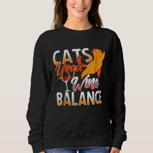 Cats Yoga Wijnbalans grappig Vrouwen Mannen T-shir Trui