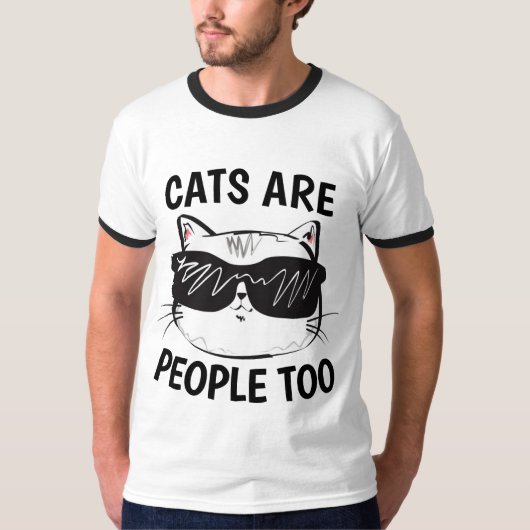 CATS ZIJN OOK MENSEN, Funny Cat T-Shirts (Voorkant)