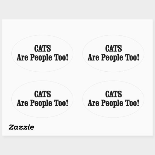 CATS zijn ook mensen! Ovale Sticker (Vel)
