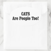 CATS zijn ook mensen! Ovale Sticker (Tas)
