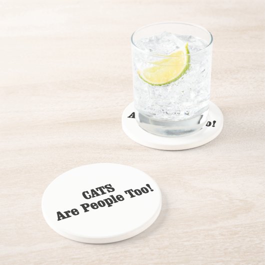 CATS zijn ook mensen! Zandsteen Onderzetter (Zijkant)