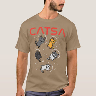 Catsa Cat Astronauts Funny Kitten Space Women Girl T-shirt