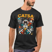 Catsa Cat Astronauts Kitten Space Astronomy Cartoo T-shirt (Voorkant)