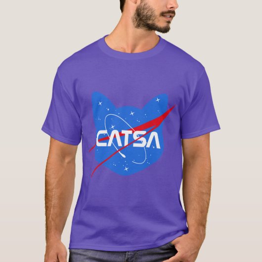 Catsa Space Cat Nasa Parodie T-shirt (Voorkant)