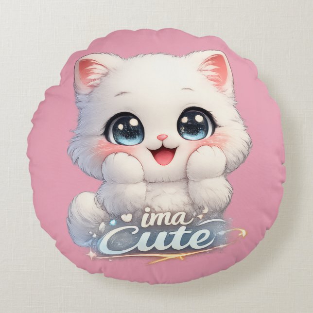 Catsera 1.0 rond kussen (Voorkant)