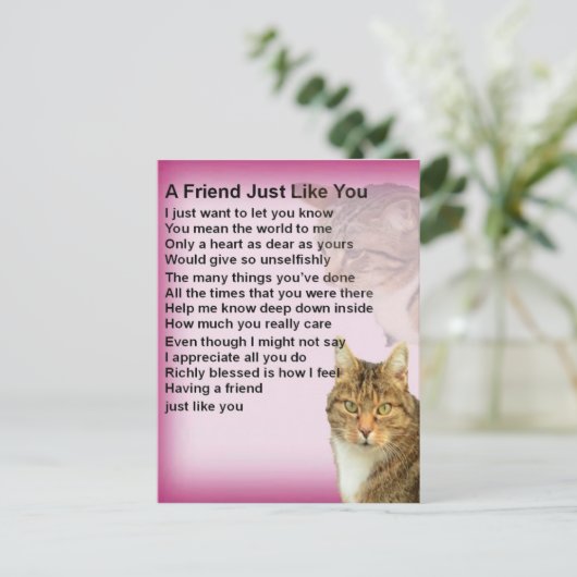    CatsFriend Poem Briefkaart (Staand voorkant)