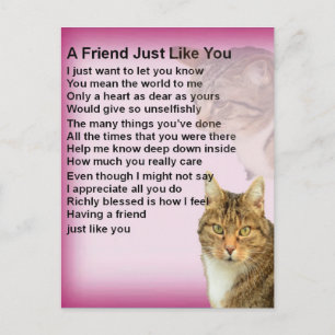    CatsFriend Poem Briefkaart