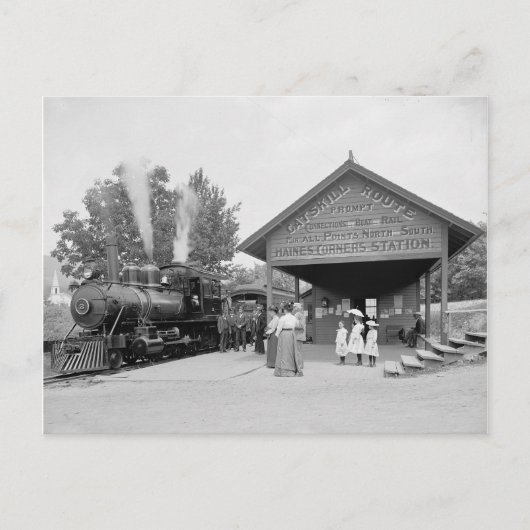 Catskill Mountains Spoorwegstation, 1902 Briefkaart (Voorkant)