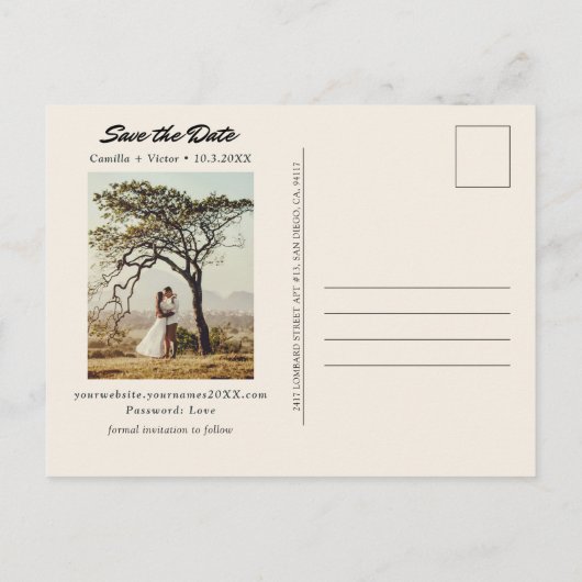 Catskills Bruiloft Save the Date Briefkaart (Achterkant)
