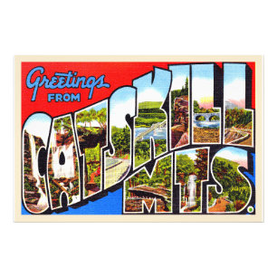 Catskills Mountains New York Large Letter Briefkaa Foto Afdruk