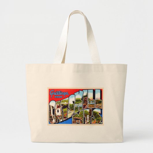 Catskills Mountains New York Large Letter Briefkaa Grote Tote Bag (Voorkant)