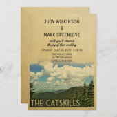 Catskills Mountains Wedding Invitation Vintage Kaart (Voorkant / Achterkant)