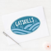 Catskills New York Outdoors Ovale Sticker (Envelop)
