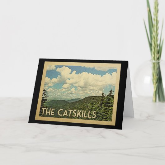 Catskills New York Vintage Travel Kaart (Voorkant)
