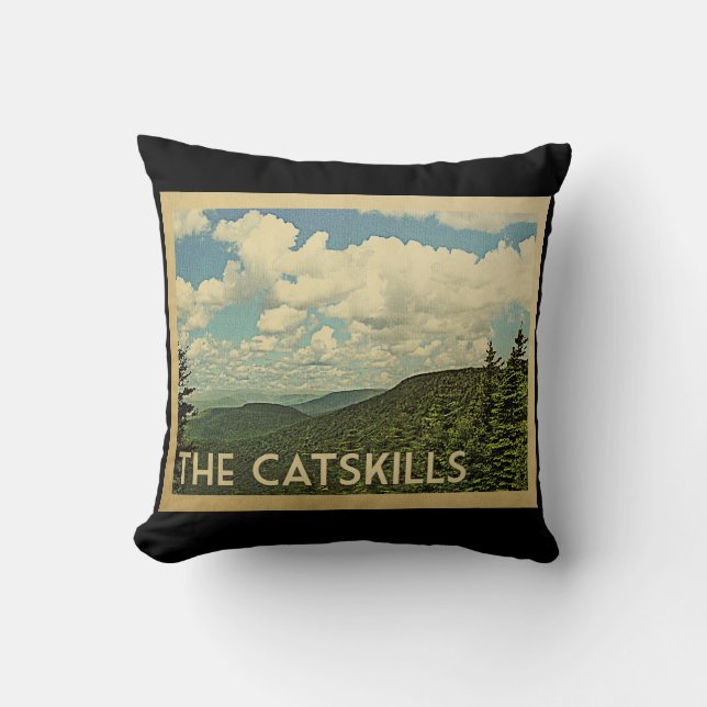 Catskills New York Vintage Travel Kussen (Voorkant)