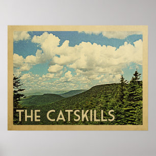 Catskills New York Vintage Travel Poster