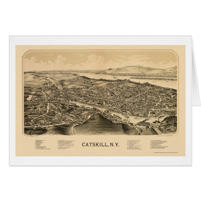 Catskills, NY Panoramic Map - 1889 (Voorkant Horizontaal)