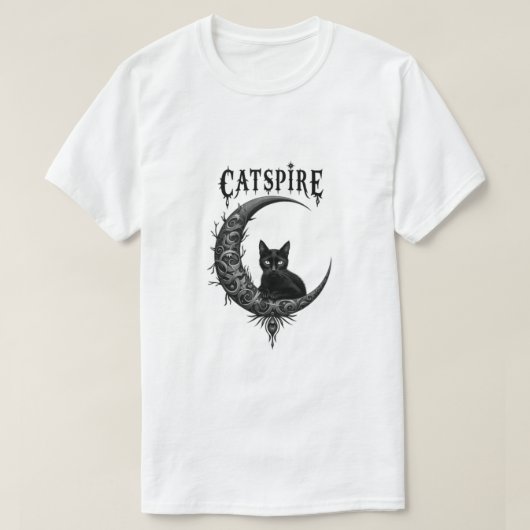 CATSPIRE: Gothic Moon & Cat T-Shirt Design (Design voorkant)